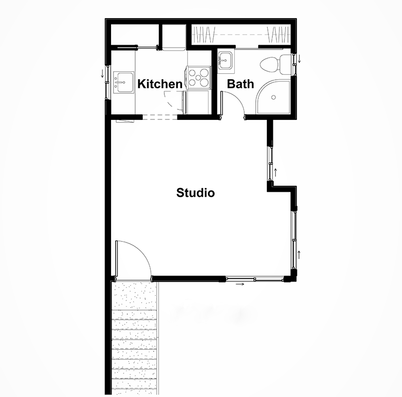 312 square foot studio floor plan